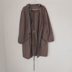 Men's Tan Streetwear Long Parka Unknown Designer - Large/One Size